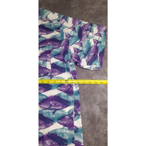 Vintage Guess Size L Hawaiian Button Up Shirt Camp Made In USA Cotton Summer C26 - Picture 3 of 8